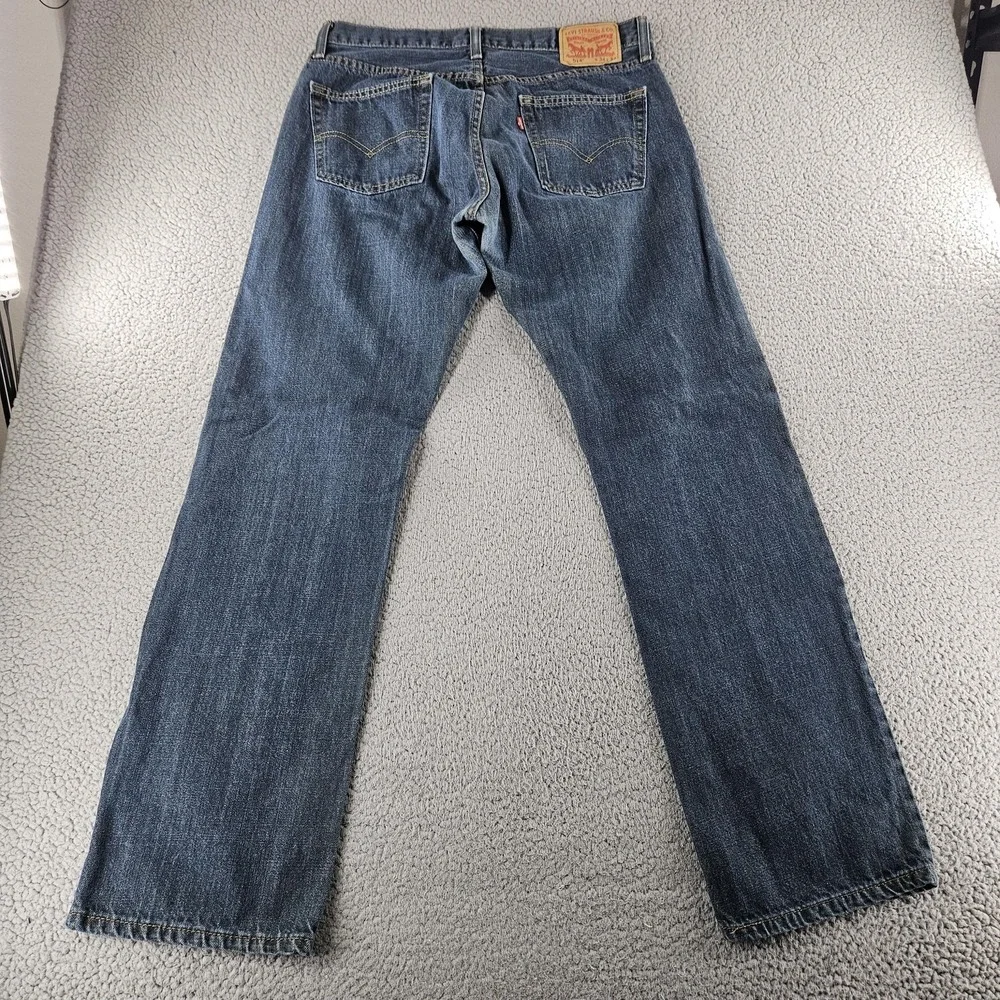 Levis Jeans Mens‎ 34x34 Blue 514 Straight Leg Medium Wash Zip Fly Denim Classic